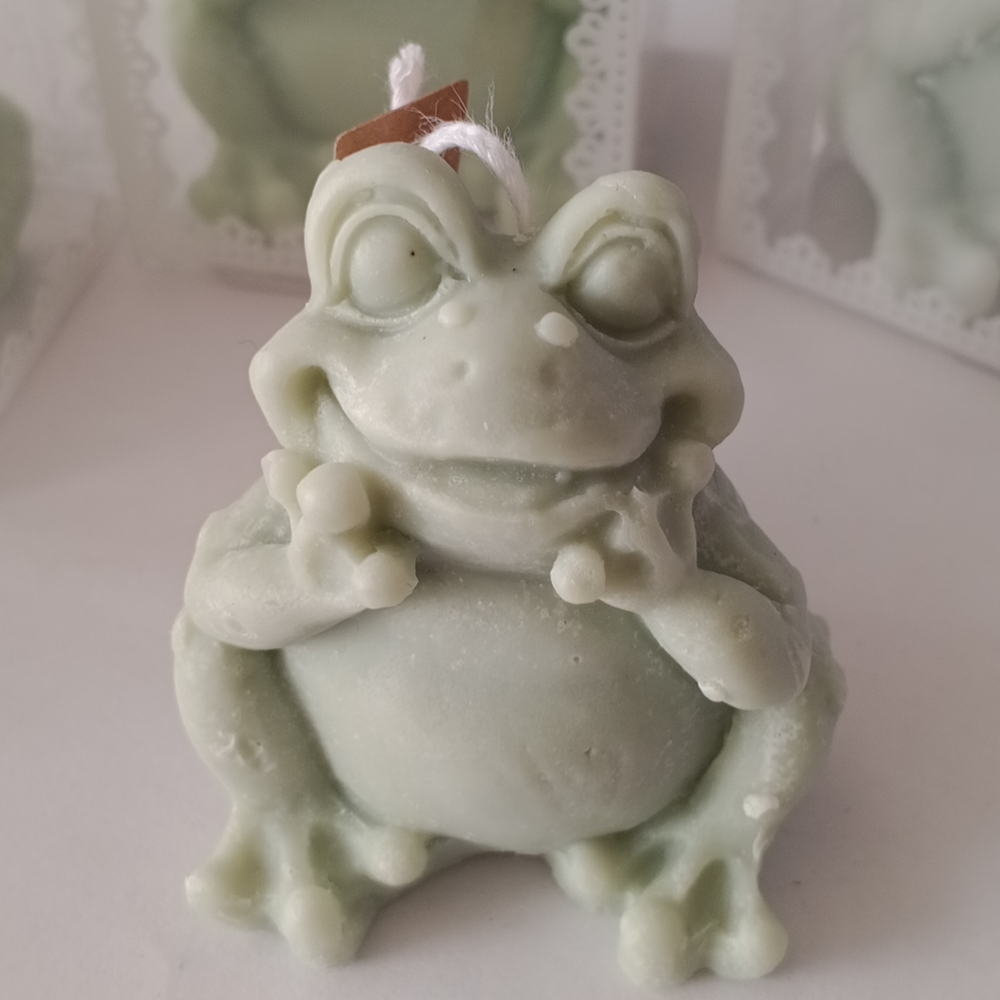 Green Frog Shaped Candle